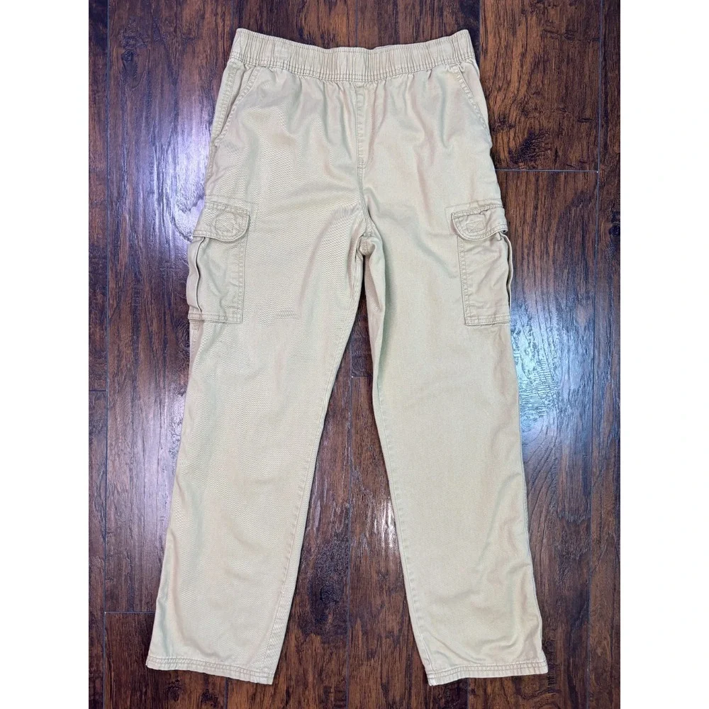 The Childrens Place Boys Cargo Pants Khaki Beige Cotton Size 16 Husky